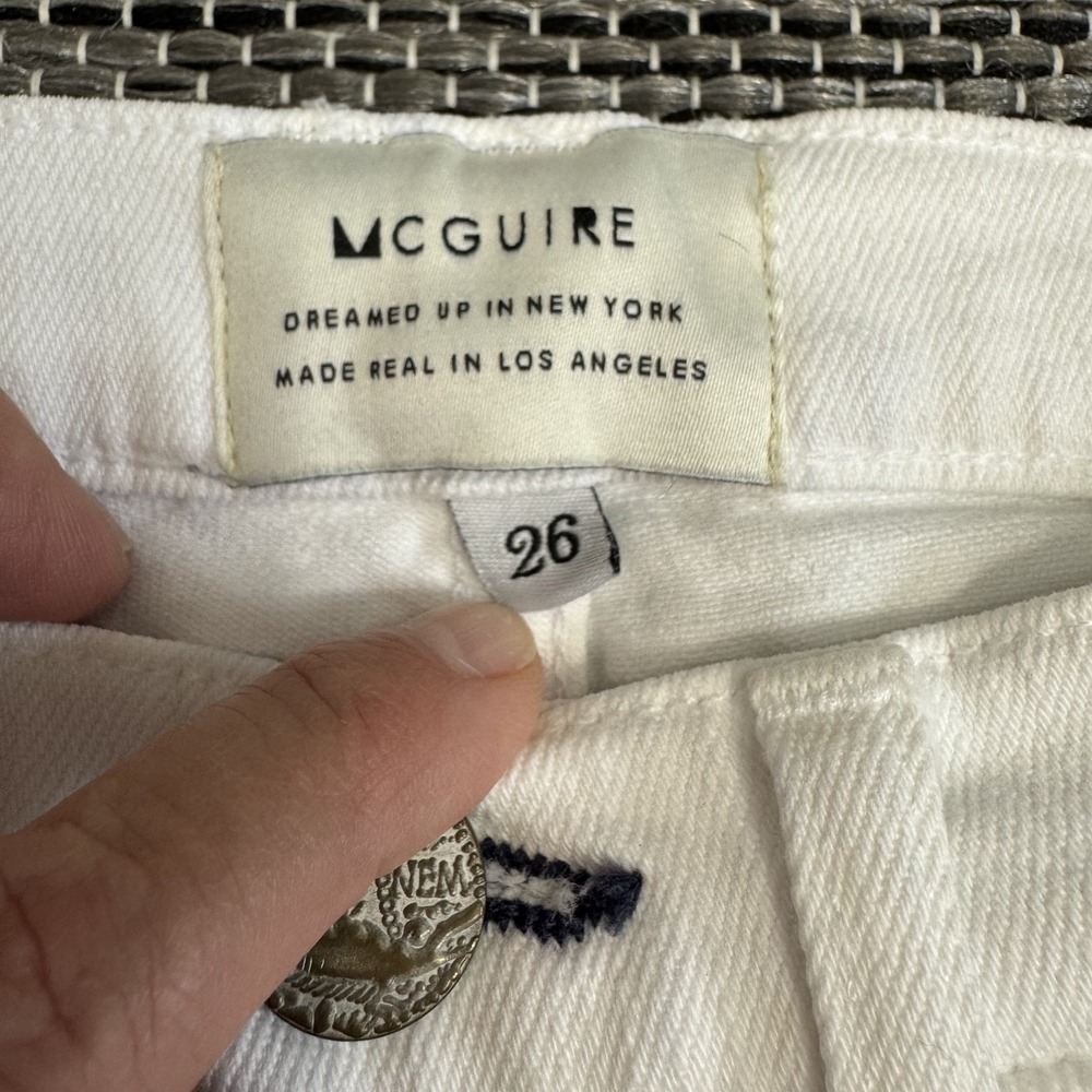 McGuire Jeans Women's‎ White Straight Leg Jeans Frayed Hem Denim Damn Fine Sz 26 - Picture 8 of 16